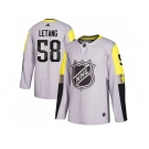 Men Adidas Pittsburgh Penguins #58 Kris Letang Gray 2018 All-Star Metro Division Authentic Stitched NHL Jersey