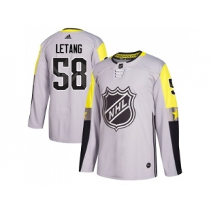 Men Adidas Pittsburgh Penguins #58 Kris Letang Gray 2018 All-Star Metro Division Authentic Stitched NHL Jersey