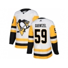 Men Adidas Pittsburgh Penguins #59 Jake Guentzel White Road Authentic Stitched NHL Jersey