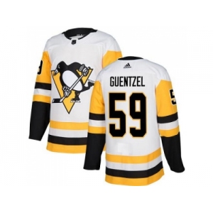 Men Adidas Pittsburgh Penguins #59 Jake Guentzel White Road Authentic Stitched NHL Jersey