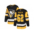 Men Adidas Pittsburgh Penguins #62 Carl Hagelin Black Home Authentic Stitched NHL Jersey