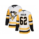 Men Adidas Pittsburgh Penguins #62 Carl Hagelin White Road Authentic Stitched NHL Jersey