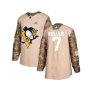 Men Adidas Pittsburgh Penguins #7 Joe Mullen Camo Authentic 2017 Veterans Day Stitched NHL Jersey