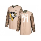 Men Adidas Pittsburgh Penguins #71 Evgeni Malkin Camo Authentic 2017 Veterans Day Stitched NHL Jersey