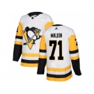 Men Adidas Pittsburgh Penguins #71 Evgeni Malkin White Road Authentic Stitched NHL Jersey