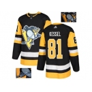 Men Adidas Pittsburgh Penguins #81 Phil Kessel Black Home Authentic Fashion Gold Stitched NHL Jersey