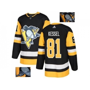 Men Adidas Pittsburgh Penguins #81 Phil Kessel Black Home Authentic Fashion Gold Stitched NHL Jersey