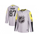 Men Adidas Pittsburgh Penguins #87 Sidney Crosby Gray 2018 All-Star Metro Division Authentic Stitched NHL Jersey