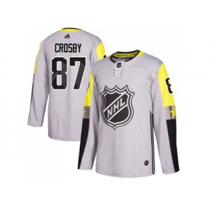 Men Adidas Pittsburgh Penguins #87 Sidney Crosby Gray 2018 All-Star Metro Division Authentic Stitched NHL Jersey