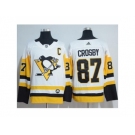 Men Adidas Pittsburgh Penguins #87 Sidney Crosby White Road Authentic Stitched NHL Jersey