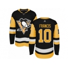 Men's Adidas Pittsburgh Penguins #10 Ron Francis Authentic Black Home NHL Jersey