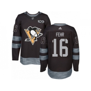 Men's Adidas Pittsburgh Penguins #16 Eric Fehr Authentic Black 1917-2017 100th Anniversary NHL Jersey