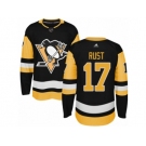 Men's Adidas Pittsburgh Penguins #17 Bryan Rust Authentic Black Home NHL Jersey