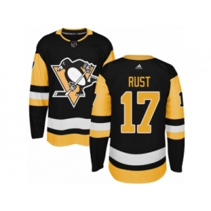 Men's Adidas Pittsburgh Penguins #17 Bryan Rust Authentic Black Home NHL Jersey