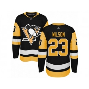 Men's Adidas Pittsburgh Penguins #23 Scott Wilson Authentic Black Home NHL Jersey