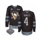 Men's Adidas Pittsburgh Penguins #4 Justin Schultz Premier Black 1917-2017 100th Anniversary 2017 Stanley Cup Final NHL Jersey