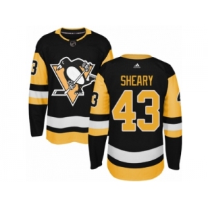 Men's Adidas Pittsburgh Penguins #43 Conor Sheary Authentic Black Home NHL Jersey