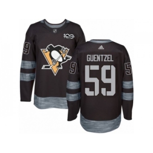 Men's Adidas Pittsburgh Penguins #59 Jake Guentzel Premier Black 1917-2017 100th Anniversary NHL Jersey