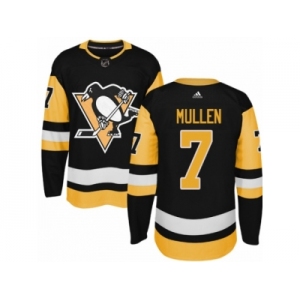 Men's Adidas Pittsburgh Penguins #7 Joe Mullen Authentic Black Home NHL Jersey