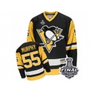 Men's CCM Pittsburgh Penguins #55 Larry Murphy Authentic Black Throwback 2017 Stanley Cup Final NHL Jersey