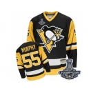 Men's CCM Pittsburgh Penguins #55 Larry Murphy Premier Black Throwback 2017 Stanley Cup Champions NHL Jersey