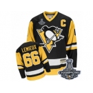 Men's CCM Pittsburgh Penguins #66 Mario Lemieux Premier Black Throwback 2017 Stanley Cup Champions NHL Jersey