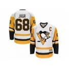 Men's CCM Pittsburgh Penguins #68 Jaromir Jagr Authentic White Throwback NHL Jersey