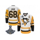 Men's CCM Pittsburgh Penguins #68 Jaromir Jagr Premier White Throwback 2017 Stanley Cup Champions NHL Jersey