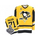 Men's CCM Pittsburgh Penguins #71 Evgeni Malkin Authentic Gold Throwback 2017 Stanley Cup Final NHL Jersey