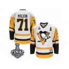 Men's CCM Pittsburgh Penguins #71 Evgeni Malkin Authentic White Throwback 2017 Stanley Cup Final NHL Jersey