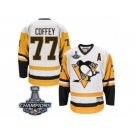 Men's CCM Pittsburgh Penguins #77 Paul Coffey Premier White Throwback 2017 Stanley Cup Champions NHL Jersey