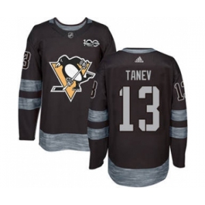 Men's Penguins #13 Brandon Tanev Black 1917-2017 100th Anniversary Stitched Hockey Jersey