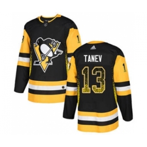 Men's Penguins #13 Brandon Tanev Black Home Authentic Drift Fashion Stitched Hockey Jersey