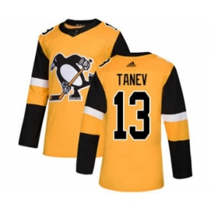 Men's Penguins #13 Brandon Tanev Gold Alternate Authentic Stitched Hockey Jersey