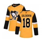 Men's Penguins #18 Alex Galchenyuk Gold Alternate Stitched Hockey Jersey