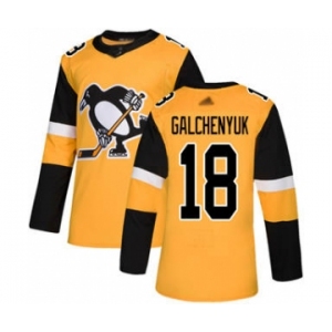 Men's Penguins #18 Alex Galchenyuk Gold Alternate Stitched Hockey Jersey