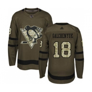 Men's Penguins #18 Alex Galchenyuk Green Salute to Service Stitched Hockey Jersey