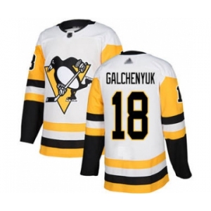 Men's Penguins #18 Alex Galchenyuk White Road Stitched Hockey Jersey