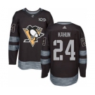 Men's Penguins #24 Dominik Kahun Black 1917-2017 100th Anniversary Stitched Hockey Jersey