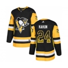 Men's Penguins #24 Dominik Kahun Black Home Authentic Drift Fashion Stitched Hockey Jersey