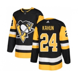 Men's Penguins #24 Dominik Kahun Black Home Authentic Stitched Hockey Jersey