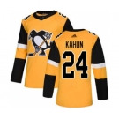 Men's Penguins #24 Dominik Kahun Gold Alternate Authentic Stitched Hockey Jersey