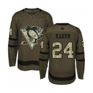 Men's Penguins #24 Dominik Kahun Green Salute to Service Stitched Hockey Jersey