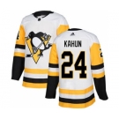 Men's Penguins #24 Dominik Kahun White Road Authentic Stitched Hockey Jersey