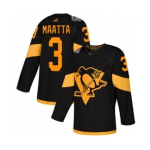 Men's Penguins #3 Olli Maatta Black 2019 Stadium Series Stitched Hockey Jersey