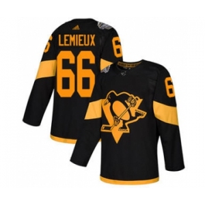 Men's Penguins #66 Mario Lemieux Black 2019 Stadium Series Stitched Hockey Jersey