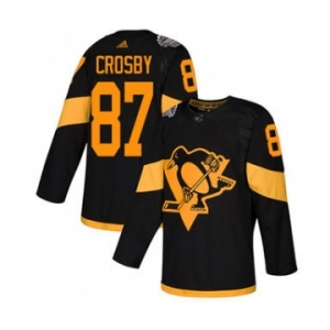 Men's Penguins #87 Sidney Crosby Black 2019 Stadium Series Stitched Hockey Jersey