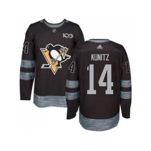 Men's Pittsburgh Penguins #14 Chris Kunitz Black 1917-2017 100th Anniversary Stitched NHL Jersey