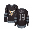 Men's Pittsburgh Penguins #19 Bryan Trottier Black 1917-2017 100th Anniversary Stitched NHL Jersey