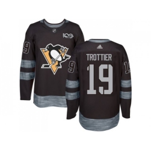 Men's Pittsburgh Penguins #19 Bryan Trottier Black 1917-2017 100th Anniversary Stitched NHL Jersey